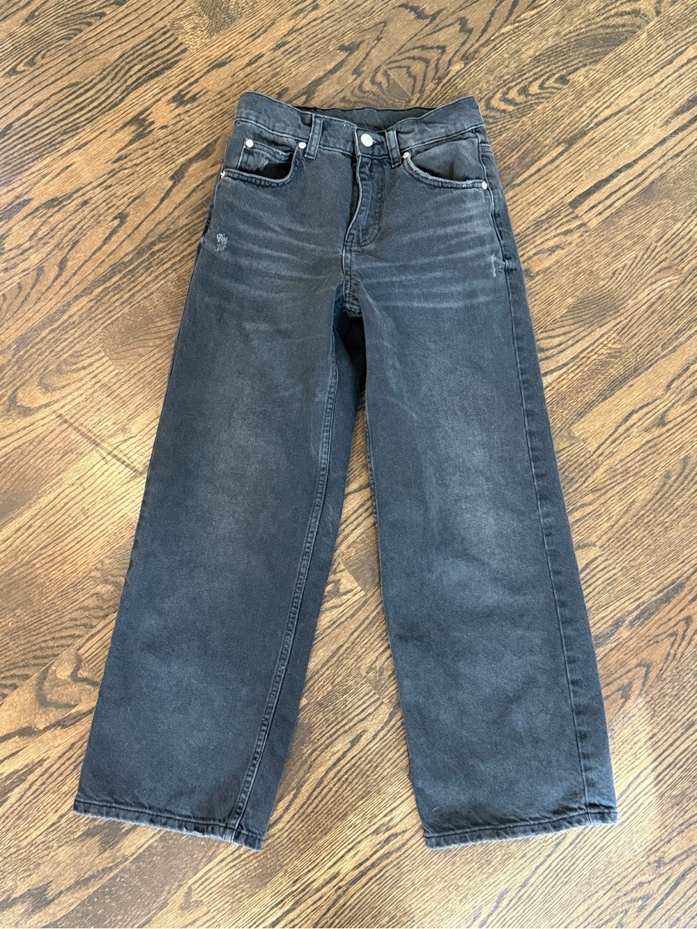 Zara Girls Black Wide-Leg Jeans - Size 11-12